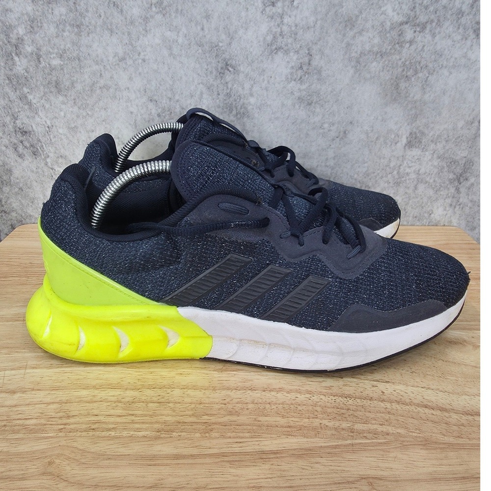 Adidas Kaptir Super Running Shoes Men 10 Crew Navy Lime Sneakers Trainers FZ2861